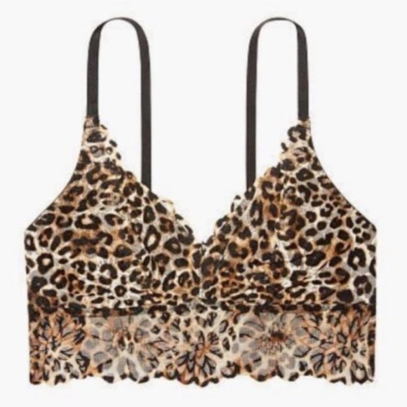 ONE LEFT NWT-VS LEOPARD PRINT UNLINED BRALETTE - Picture 2 of 3